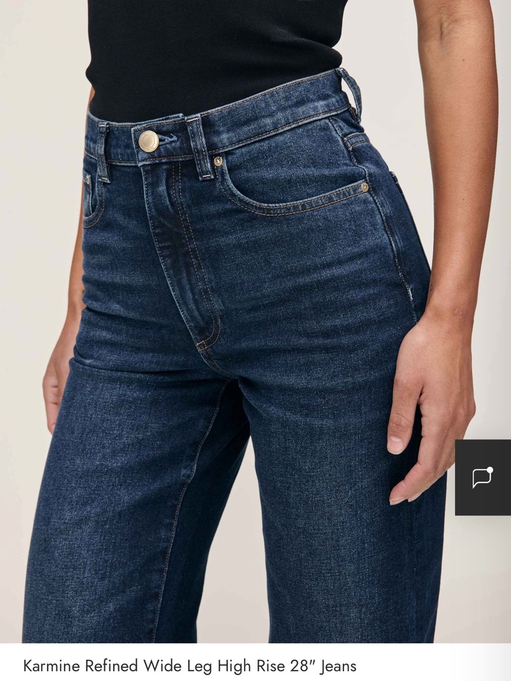 DL1961 Karmine Wide-Leg High-Rise Jeans in Dark Sea - size 27 - Picture 4 of 11